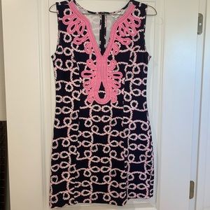 Crown & Ivy Navy and Pink Rope Dress